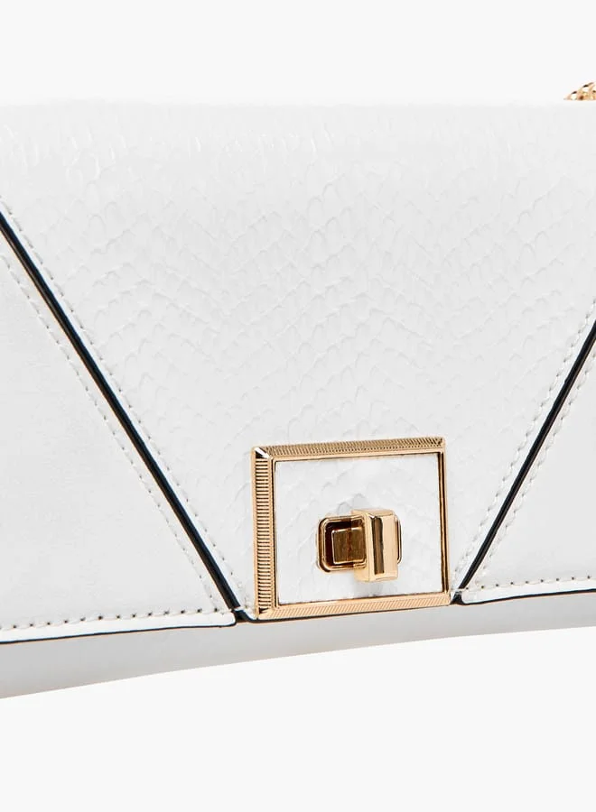 Celeste Women Textured Clutch with Chain Strap