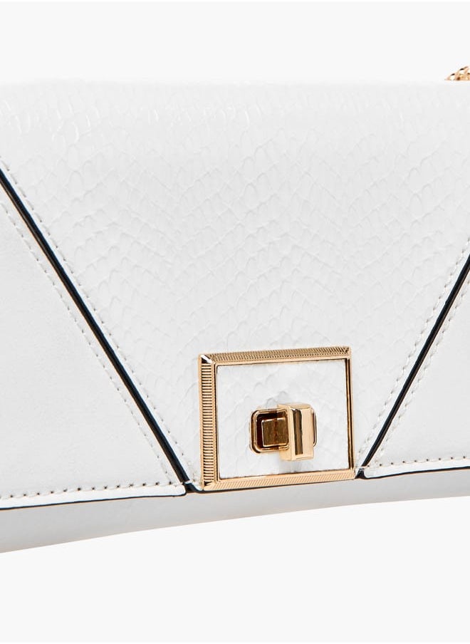 Celeste Women Textured Clutch with Chain Strap  - Image 4