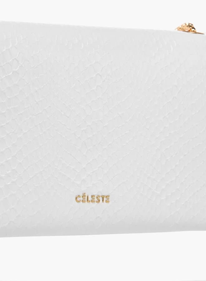Celeste Women Textured Clutch with Chain Strap