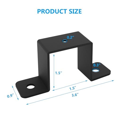 Wpbhk 8Pcs Square Tube Strap Clamp for 1-1/2" x 1-1/2" Square Pipe, Strap Post Ties, Metal U Clamp Bracket Square Pipe Clamp, Powder Coated Black Square Tube Buckle - Image 2