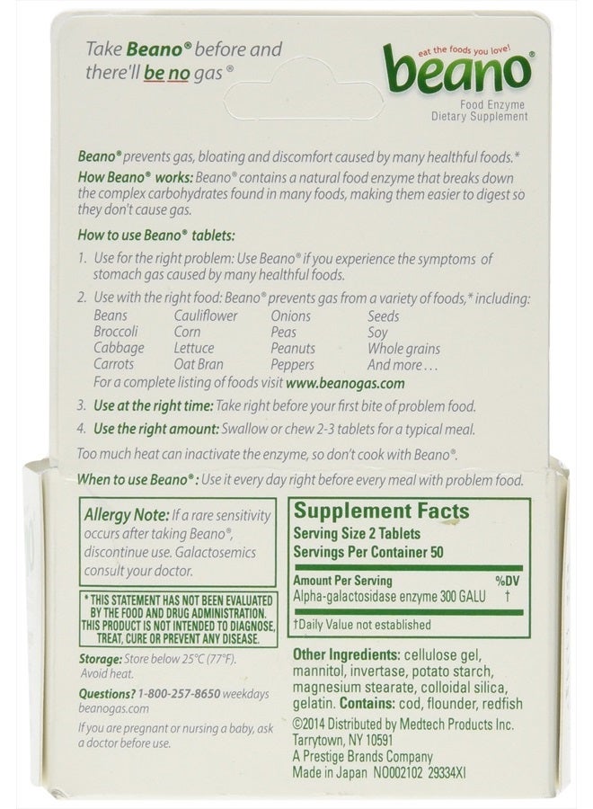 Beano Gas Relief Tablets (100 Count (Pack of 1)) - Image 2