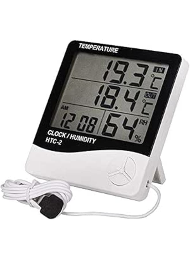 HTC2 LCD Digital Thermometer Hygrometer Weather Station Temperature Humidity Tester Clock Alarm