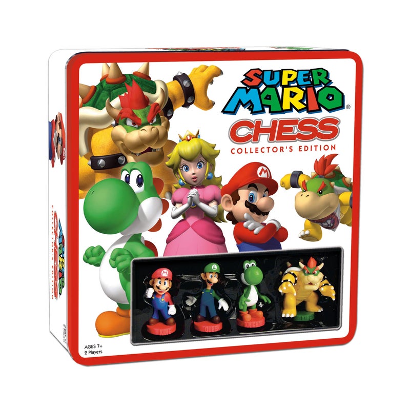 USAopoly Super Mario Chess Set 32 Custom Sculpt Game Pieces Including Iconic Characters Mario Luigi Peach Toad Bowser Super Mario Themed Chess Game - Image 2