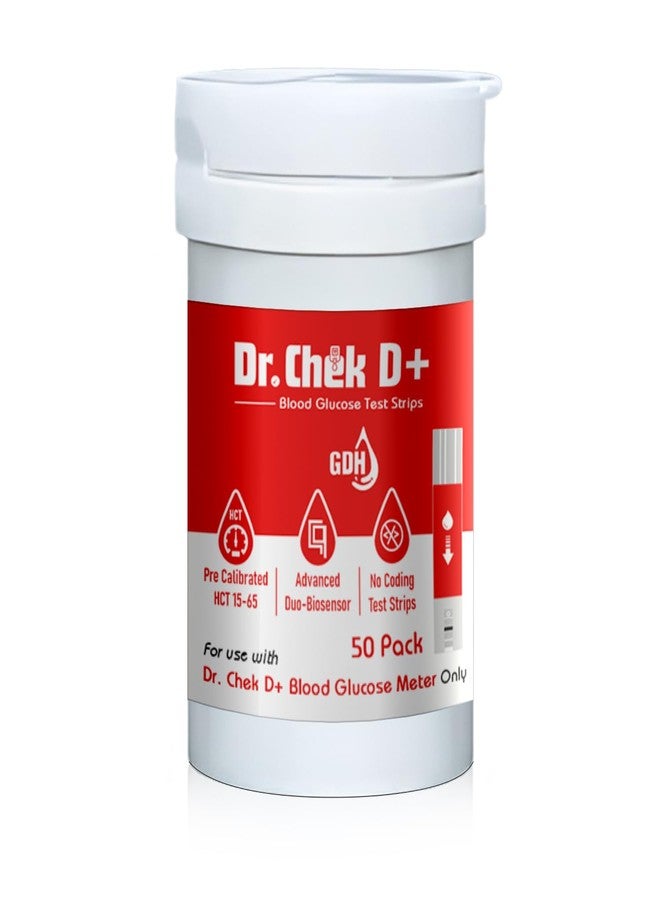 Dr. Chek D+ Blood Glucose Strips - 50 Pack - Image 1
