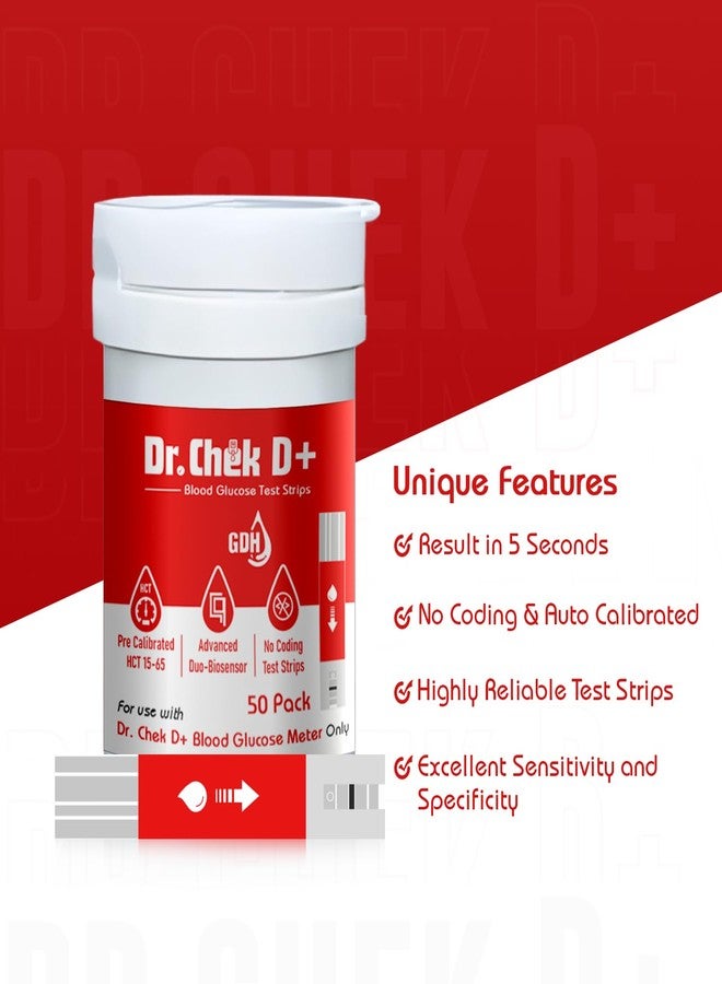 Dr. Chek D+ Blood Glucose Strips - 50 Pack - Image 5