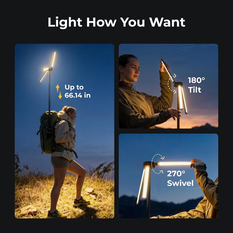 BougeRV Telescopic Camping Light - 15600mAh Rechargeable Lantern with 3000 Lumens and IPX5 Water Resistance - Image 5