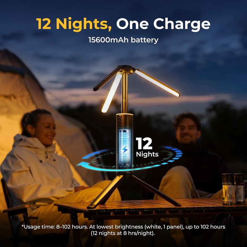 BougeRV Telescopic Camping Light - 15600mAh Rechargeable Lantern with 3000 Lumens and IPX5 Water Resistance - Image 2