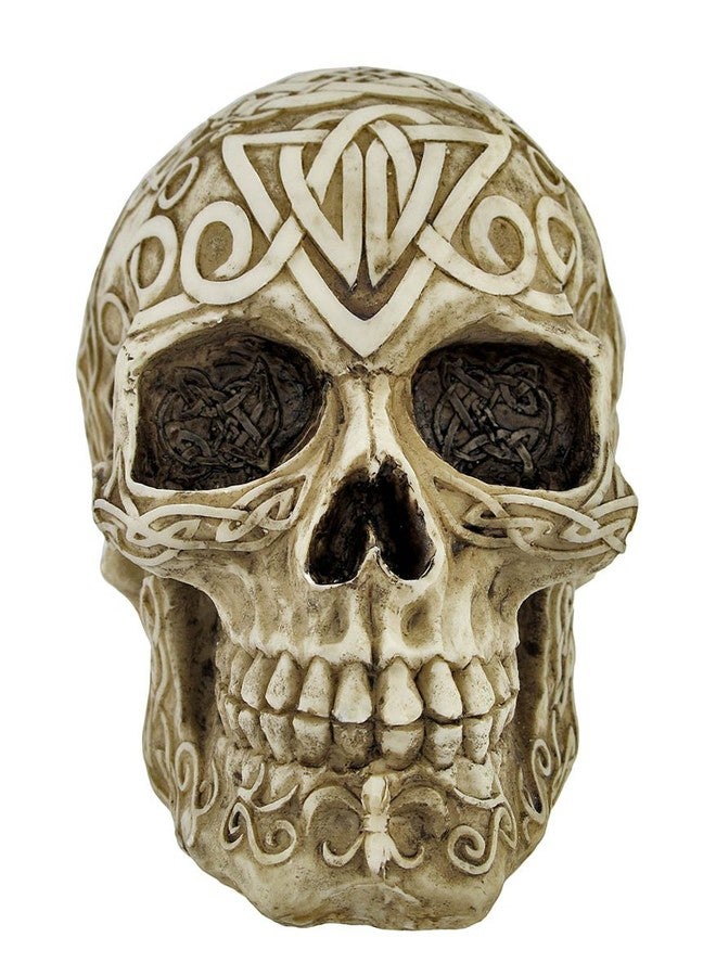 Private Label Celtic Owl Knotwork Human Skull Statue Pagan - Image 3