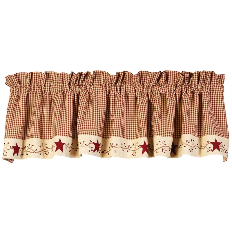The Country House Collection Stars And Berries Country Valance