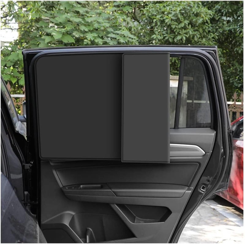 Excefore Car Window Shades, 2 PCS Auto Side Rear Magnetic Windshield Curtains, UV Protection and Sun Heat Blocker Window Covers, Universal Fit Most of Cars, SUV, MPV (Black-Back Window, 31.1x19 In) - Image 1
