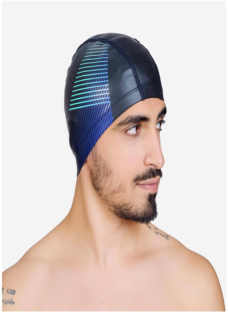 NABAIJI NABAIJI by DECATHLON, Coated Fabric Swim Cap M Soft & Stretchable Tria Black  - Image 1