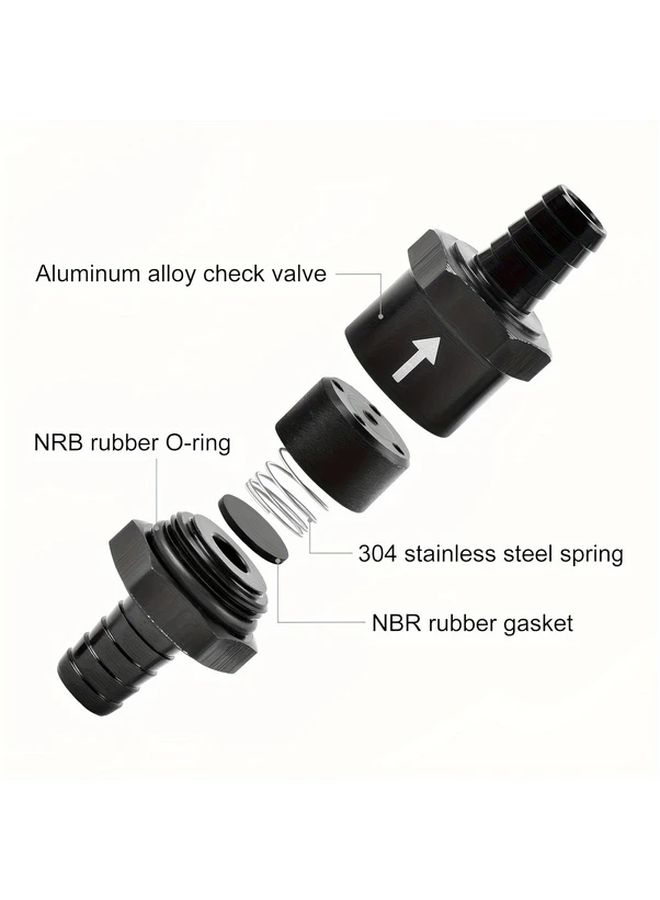 12mm Aluminum Alloy One Way Check Valve For Fuel Line Oil Petrol Diesel Gasoline Water - Image 3