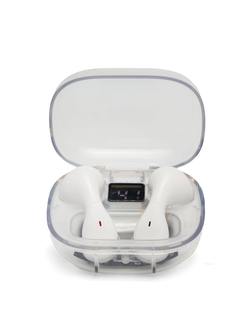 Transparent wireless bluetooth headphones in-ear high sound quality long battery life white for IPhone Android  - Image 1