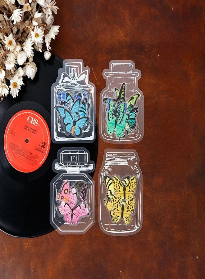 Could Spark 40Pcs Clear Pressed Flower Bookmarks, Transparent Dried Floral Bookmark Stickers with Glass Bottle Design, DIY Craft Supplies for Scrapbooking, Journaling, Botanical Plant Specimen Art - Image 5