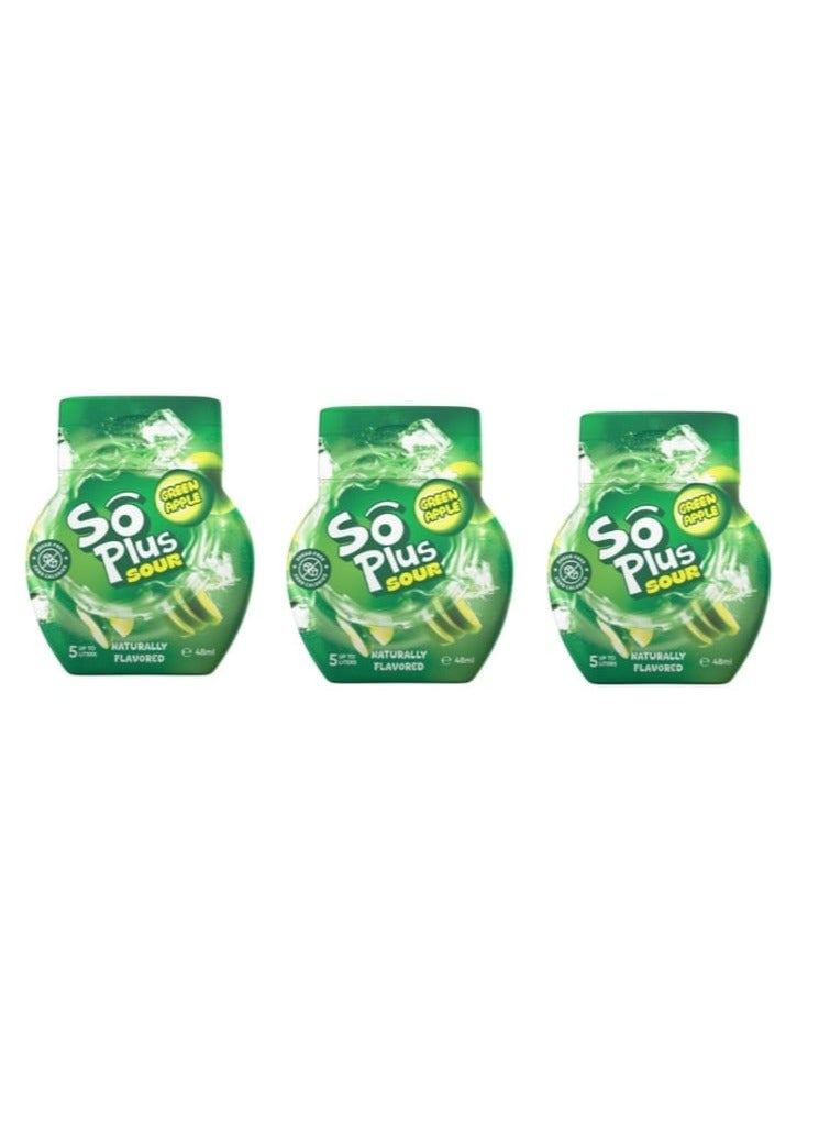سو بلاس سو بلس تفاح اخضر 48 مل ثلاث عبوات