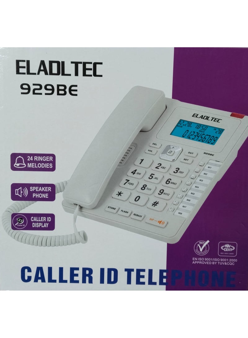 EL-Adl.Tec Corded Landline Phone, White - 929BE - Image 2