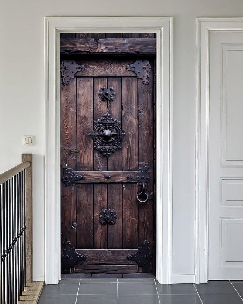 FLFK Door Mural Sticker - Wooden,Peel and Stick,Combined Size 32"x80",Split into 2 Pieces - Image 5