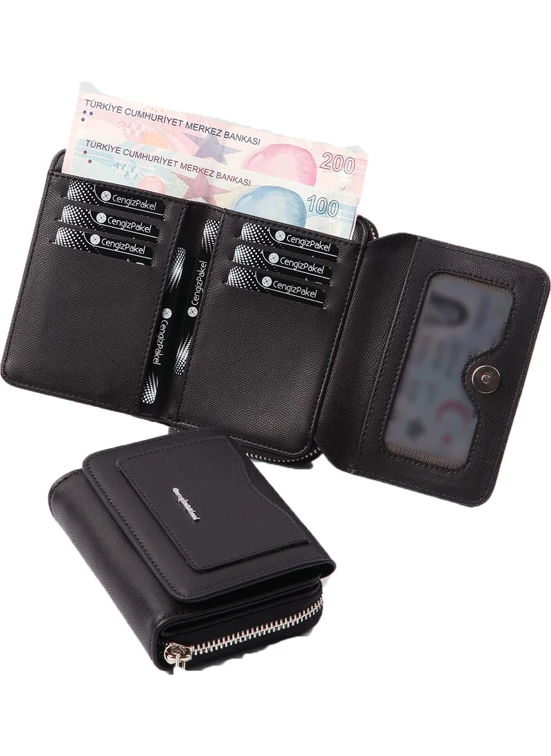 Cengiz Pakel Small Size Black Women's Wallet 65239MNT