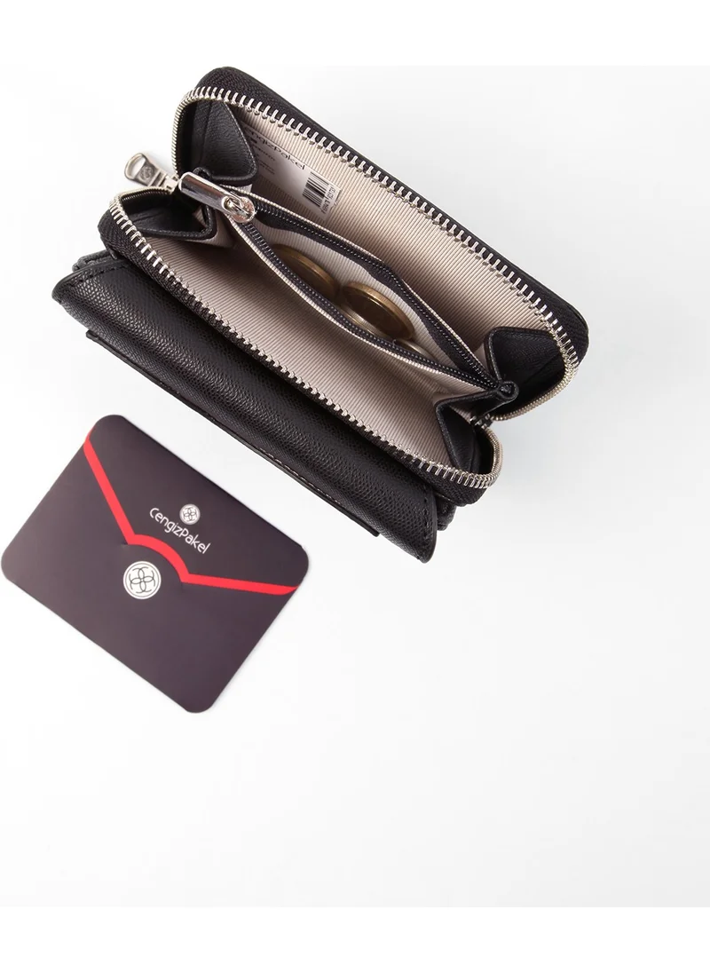 Cengiz Pakel Small Size Black Women's Wallet 65239MNT