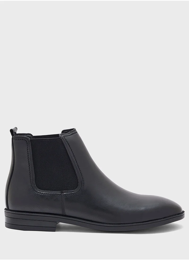 Robert Wood Square Toe Formal Chelsea Boots