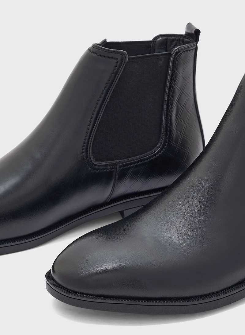 Robert Wood Square Toe Formal Chelsea Boots