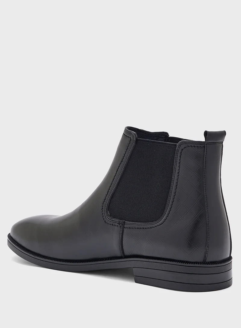 Robert Wood Square Toe Formal Chelsea Boots