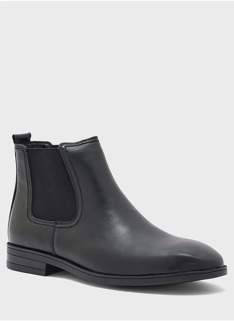Robert Wood Square Toe Formal Chelsea Boots