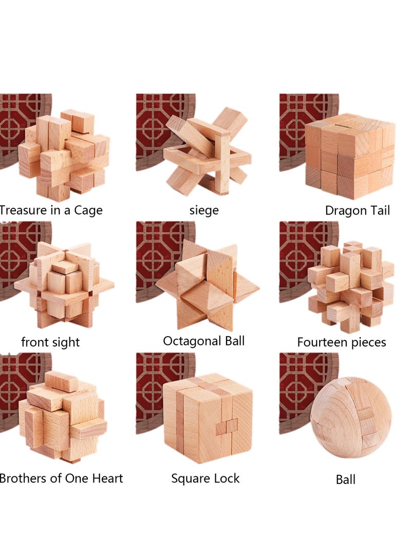 Kindergarten Luban Lock Popular Building Block Gifts To Relieve Stress (9 Pieces) - Image 1