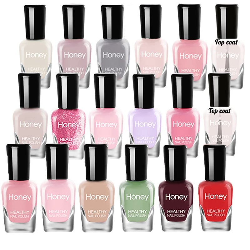 Non Toxic Nail Polish Set, Easy Peel Off and Fast Dry Nail Polish Set for Pack, Eco Friendly & Organic Water Based Nail Polish for Women,Teens (18 Bottles)