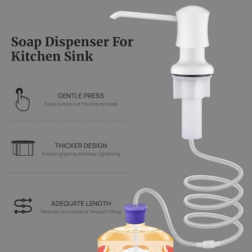 Ultimate Unicorn Sink Soap Dispenser for Kitchen Sink White Upgrade with 40" Silicone Extension Tube Kit, Connect to Your Soap Bottle Directly - Image 3