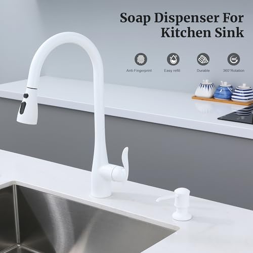 Ultimate Unicorn Sink Soap Dispenser for Kitchen Sink White Upgrade with 40" Silicone Extension Tube Kit, Connect to Your Soap Bottle Directly - Image 2