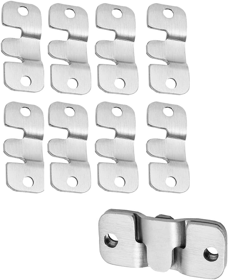 Luckam 4Pairs Flush Mount Brackets Heavy Duty Picture Hangers Z-Clip Interlock Photo Frame Hook Metal Keyhole Hangers for Hanging Headboards (44 x 19mm) - Image 1