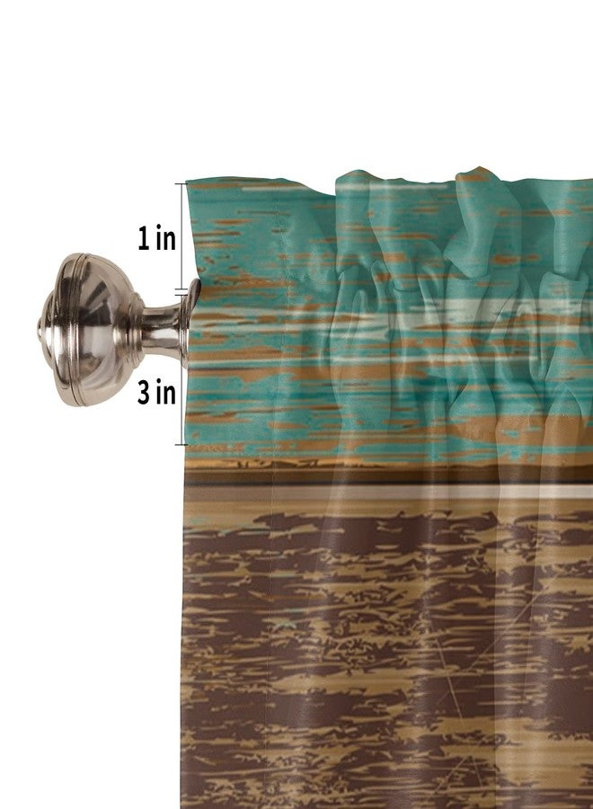 فاندارلين ستائر ريفية أنيقة لنوافذ المطبخ، ستائر قصيرة بتصميم ريفي بلون أخضر مخضر وبني، مناسبة لغرف النوم والمعيشة والحمامات، مقاس 54 × 18 بوصة - لوحة واحدة - Image 5