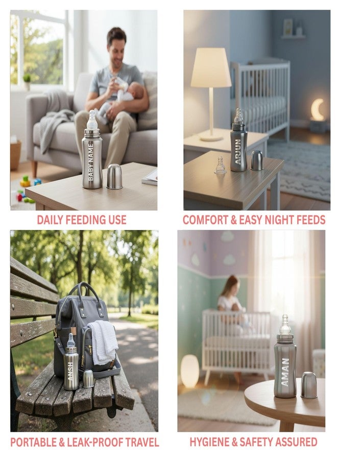 Speedex Stainless Steel Baby Feeding Bottle Stainless Steel Baby Feeding Bottle with Internal ML Marking (150 ml, Silver) - Image 5