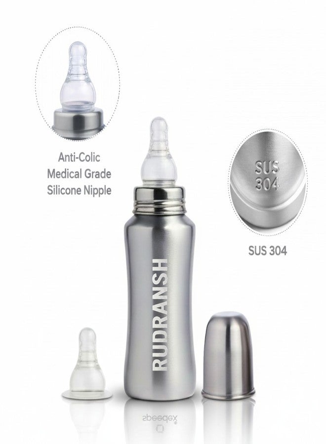 Speedex Stainless Steel Baby Feeding Bottle Stainless Steel Baby Feeding Bottle with Internal ML Marking (150 ml, Silver) - Image 2