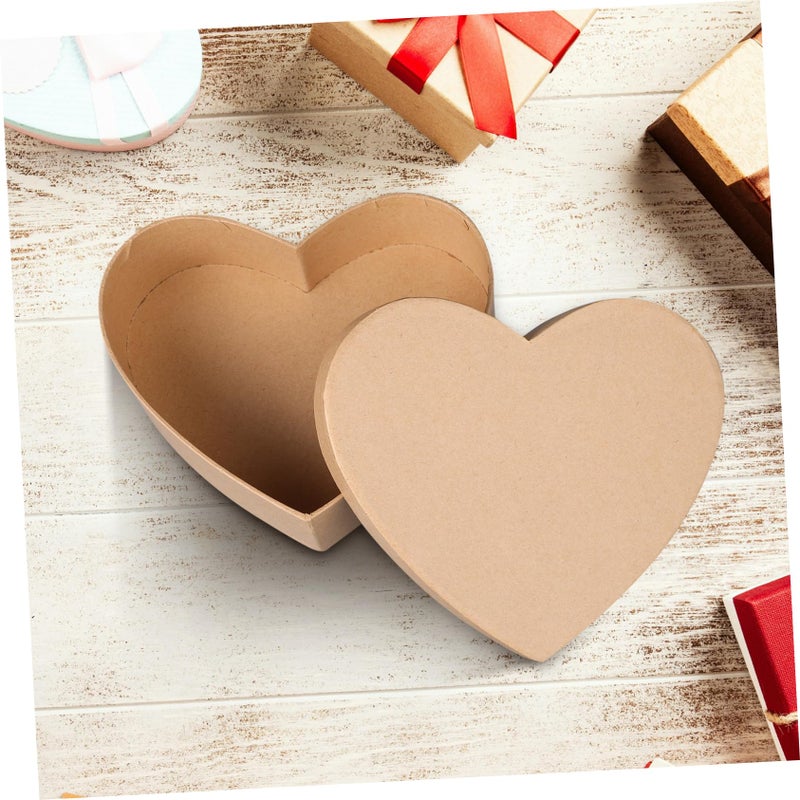 صندوق هدايا ورق كرافت على شكل قلب مع غطاء لتخزين الحلوى والمجوهرات DIY لعيد الحب - Image 5