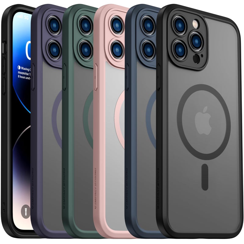 ImpactStrong Magnetic Guard Designed for iPhone 14 Pro Case [Camera Protection] [Military Grade Drop Tested] [Compatible with MagSafe] Slim Translucent Matte Phone Case (6.1") - Dark Green - Image 3