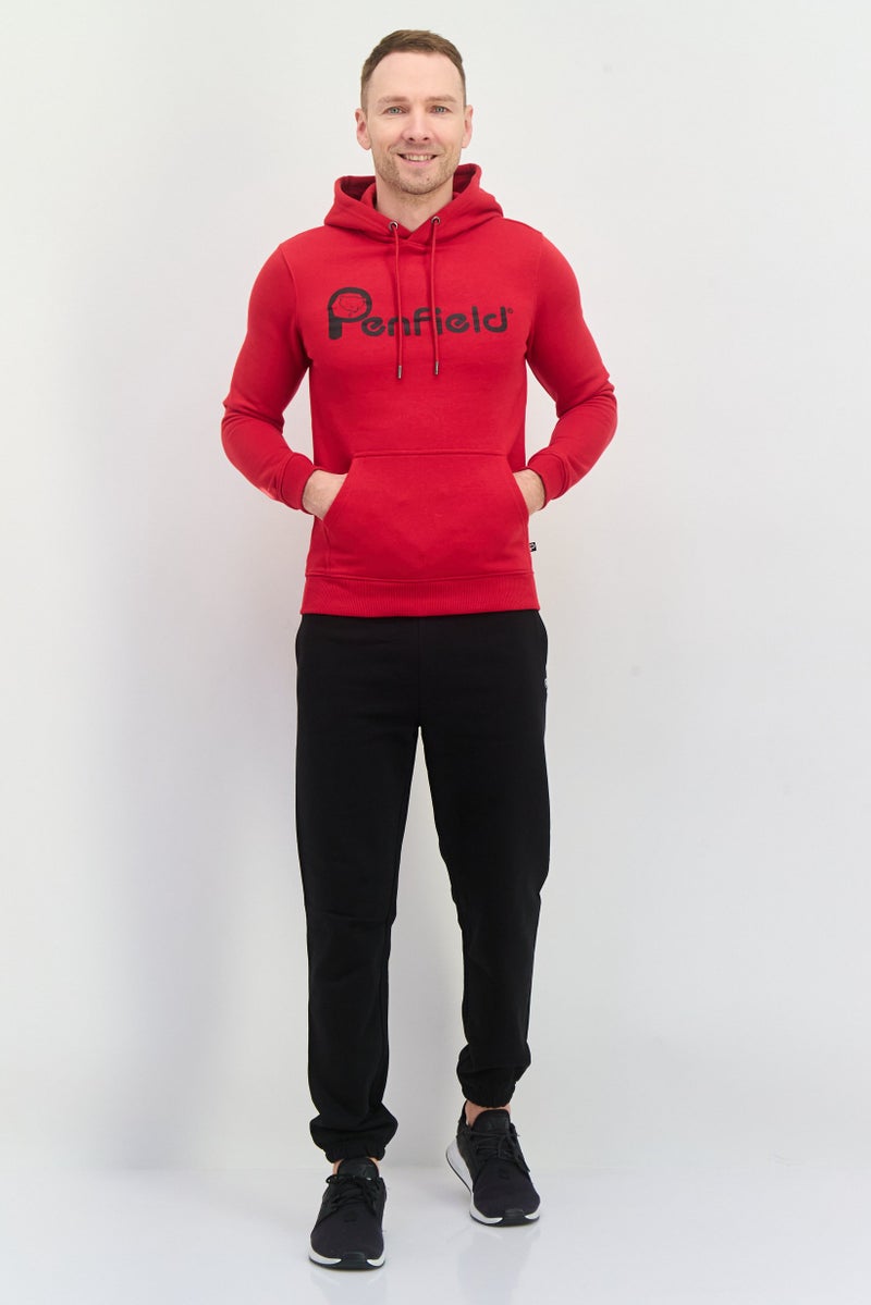 Penfield Men Hooded Brand Logo Long Sleeves Hoodies, Red - Image 3
