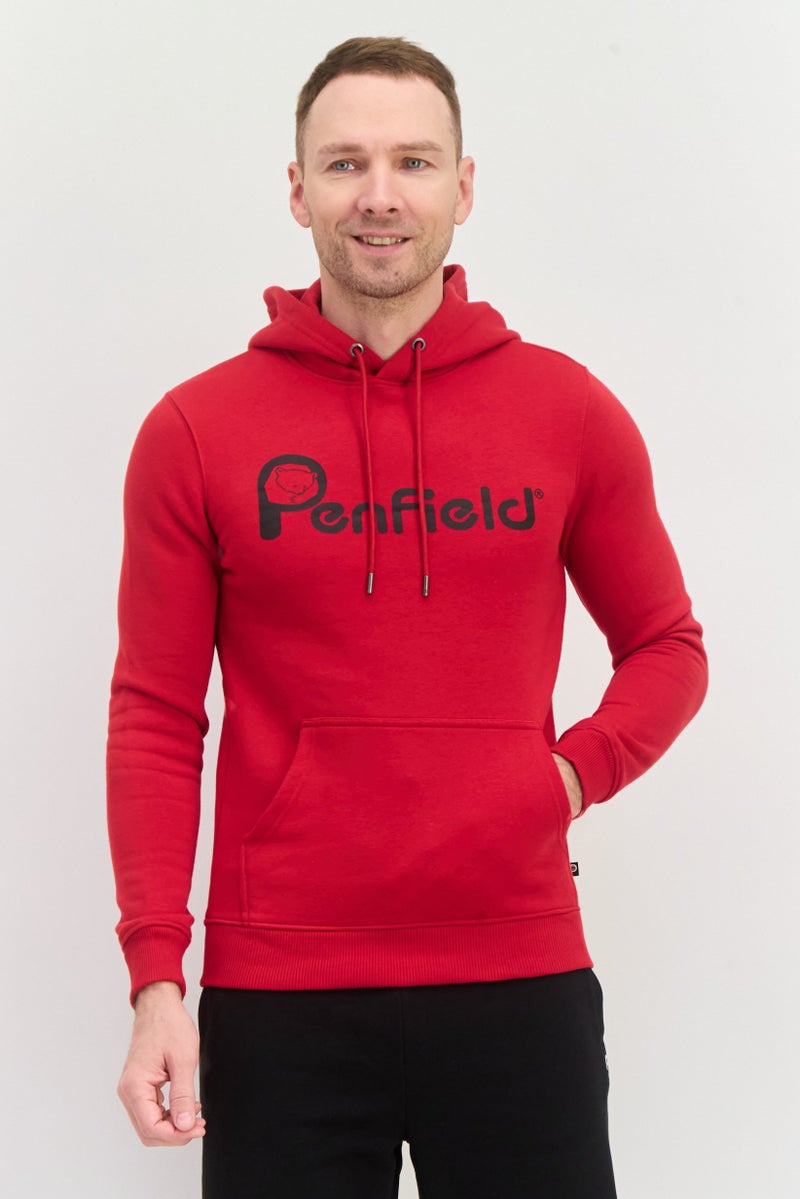 Penfield Men Hooded Brand Logo Long Sleeves Hoodies, Red - Image 1