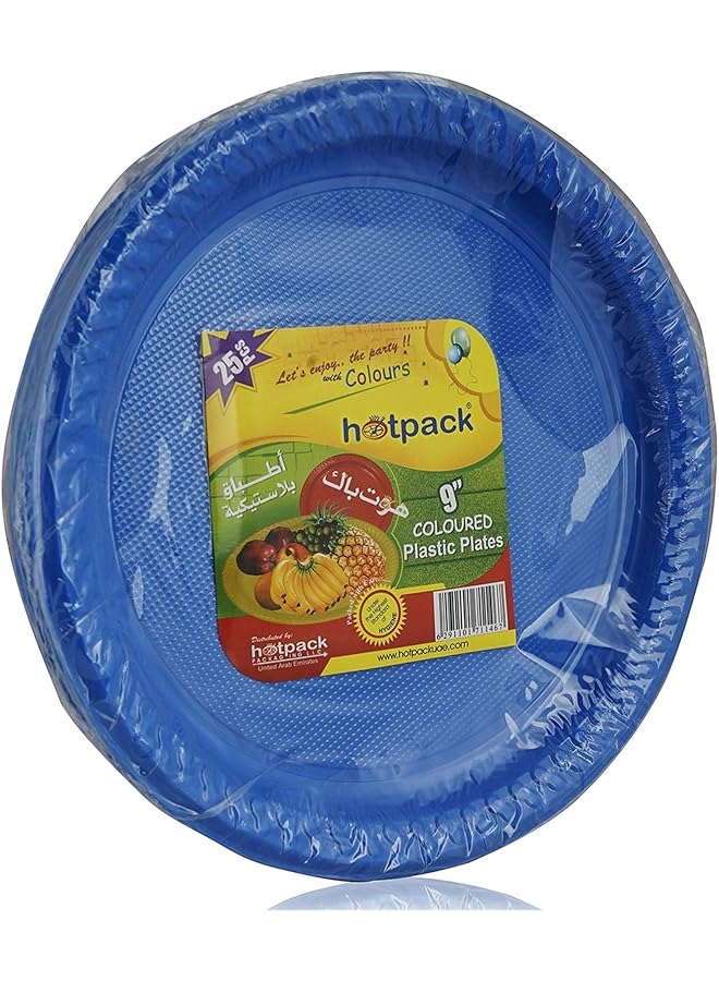 Hotpack Colored Plastic Plates 9 Inch Multicolor 25 Pieces 25 Units - Image 1