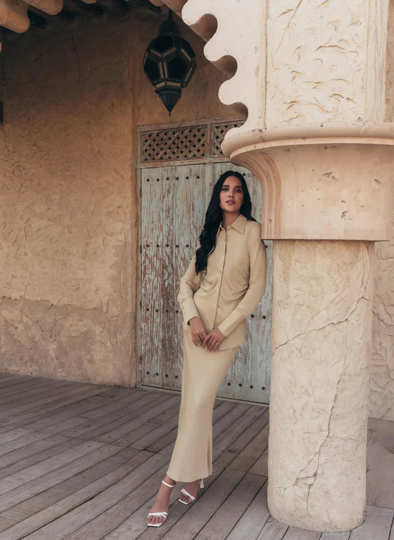 Lichi Textured maxi skirt