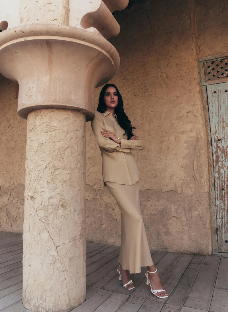 Lichi Textured maxi skirt