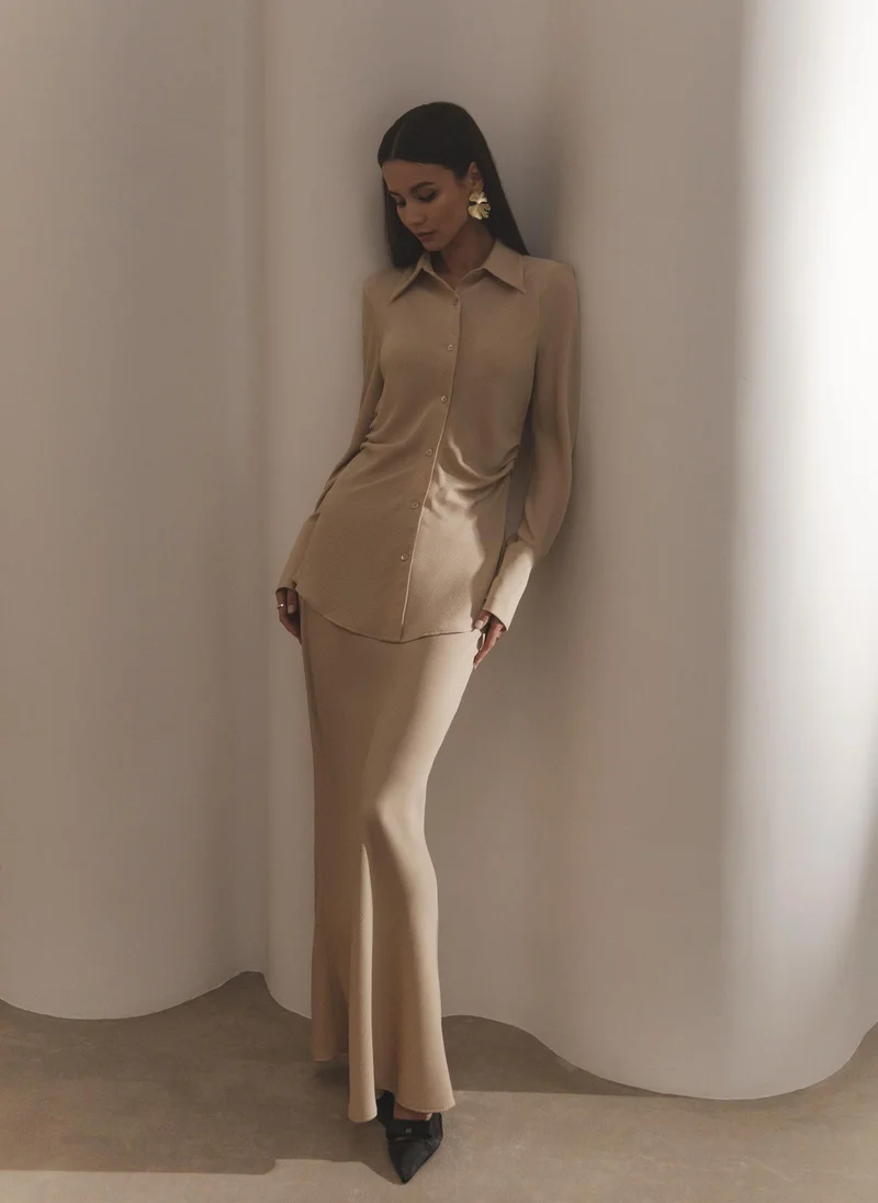 Lichi Textured maxi skirt