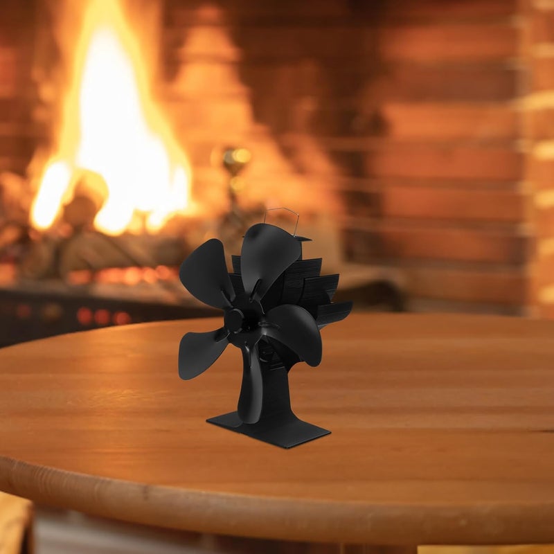 Fireplace Fan Replacement Blades 125mm Aluminum Alloy Small 5-blade Stove Fan Accessory for Wood Burning Stove Heating Circulation - Image 5