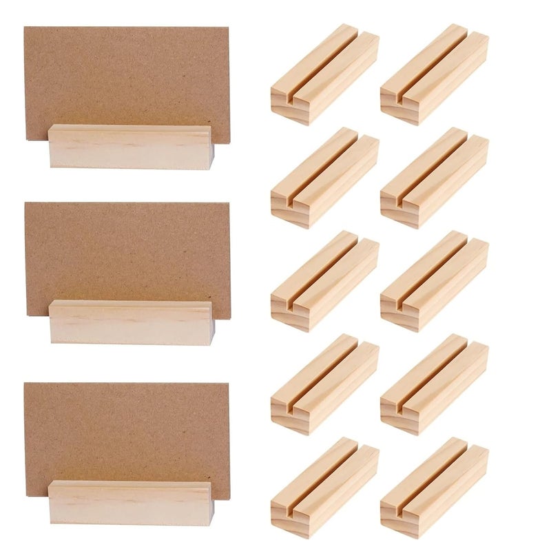Wood Place Card Holders Photo & Picture Stand Card Holder, Party Poster Paper Wedding Table Number Holders(20pcs) - Image 3