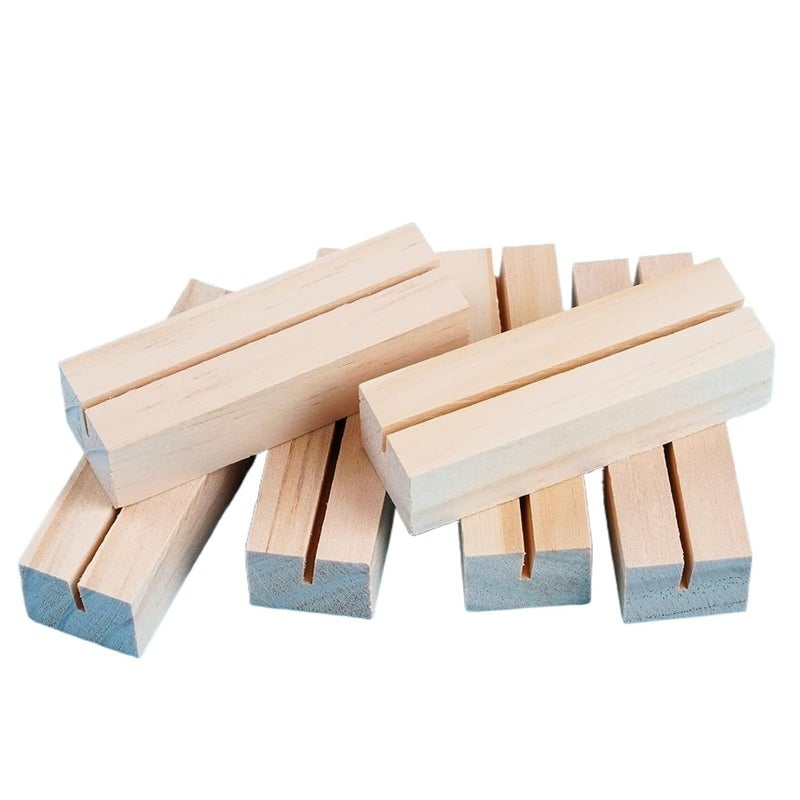 Wood Place Card Holders Photo & Picture Stand Card Holder, Party Poster Paper Wedding Table Number Holders(20pcs) - Image 1
