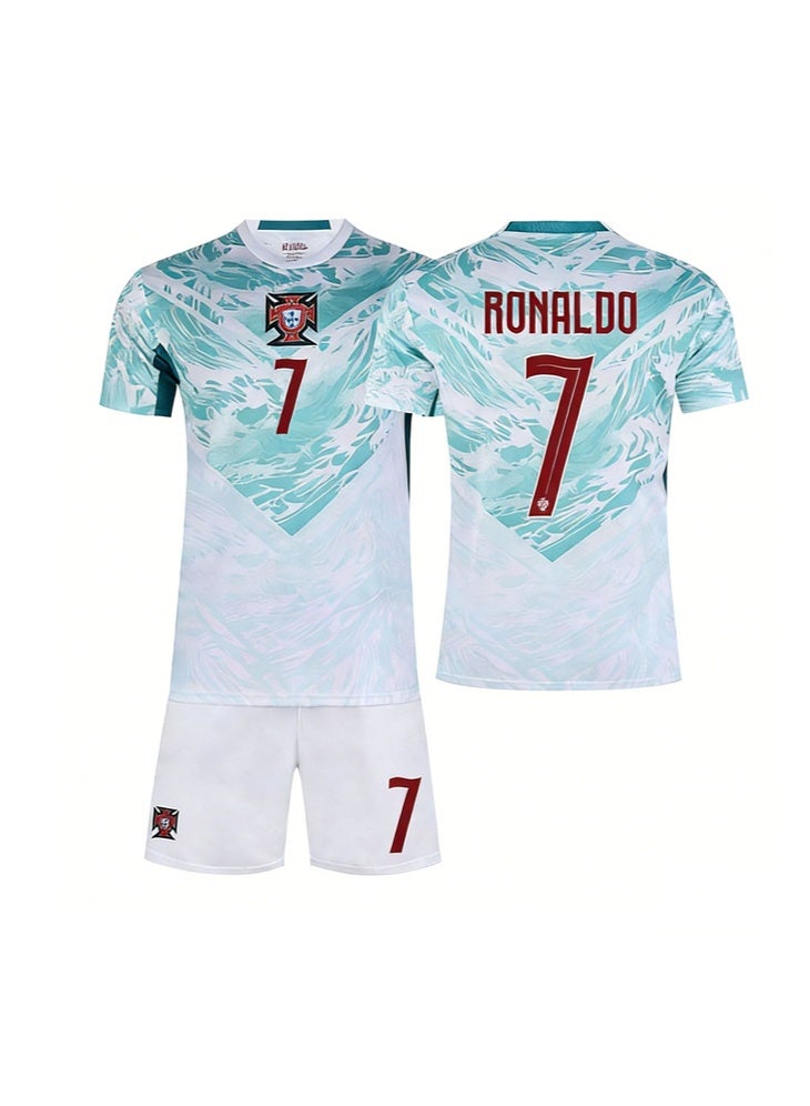 Ronaldo طقم قميص البرتغال الخارجي لكأس العالم 2026 للكبار رقم 7 رونالدو زي كرة قدم مقاسات متعددة متاحة للمعجبين والأصدقاء - Image 1