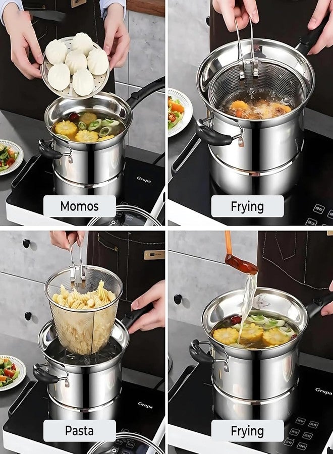 BIRZAR The Multifunctional Cooking Fry Pot 22CM offers durability, versatility, efficiency, and convenience—making it an essential cookware solution for every kitchen - Image 4