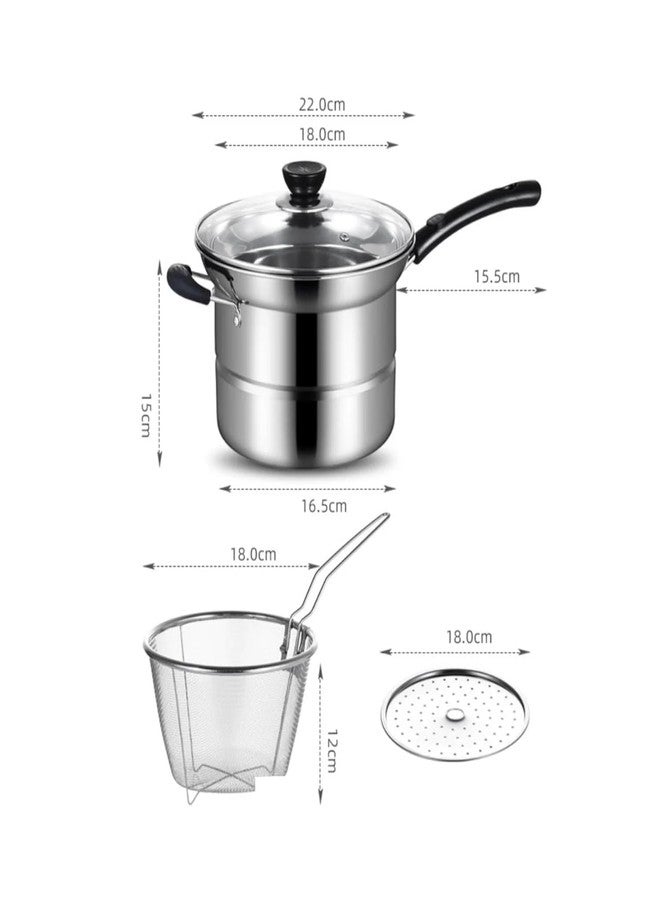 BIRZAR The Multifunctional Cooking Fry Pot 22CM offers durability, versatility, efficiency, and convenience—making it an essential cookware solution for every kitchen - Image 3