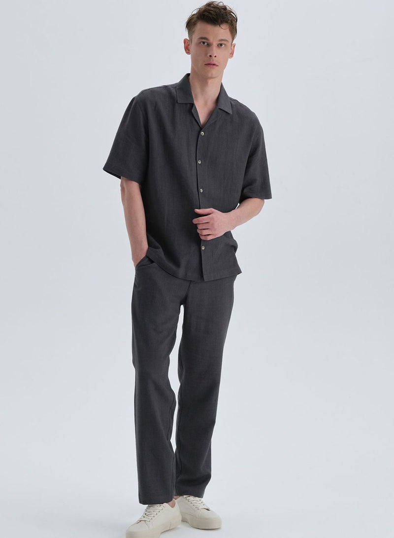 dagi Linen blend straight trousers - Image 3